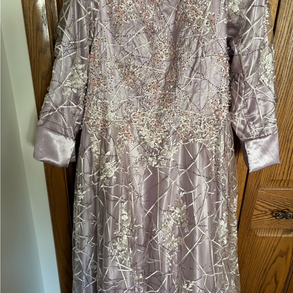 Elegant Lavender Embroidered Dress